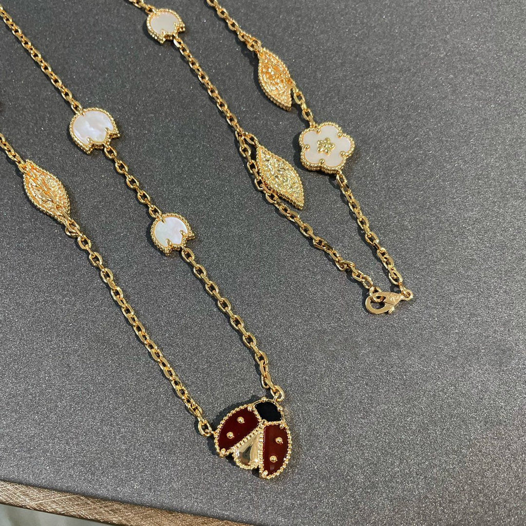 [MIRA]LUCKY SPRING 15 MOTIFS GOLD NECKLACE