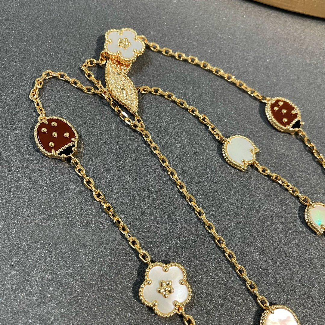 [MIRA]LUCKY SPRING 15 MOTIFS GOLD NECKLACE