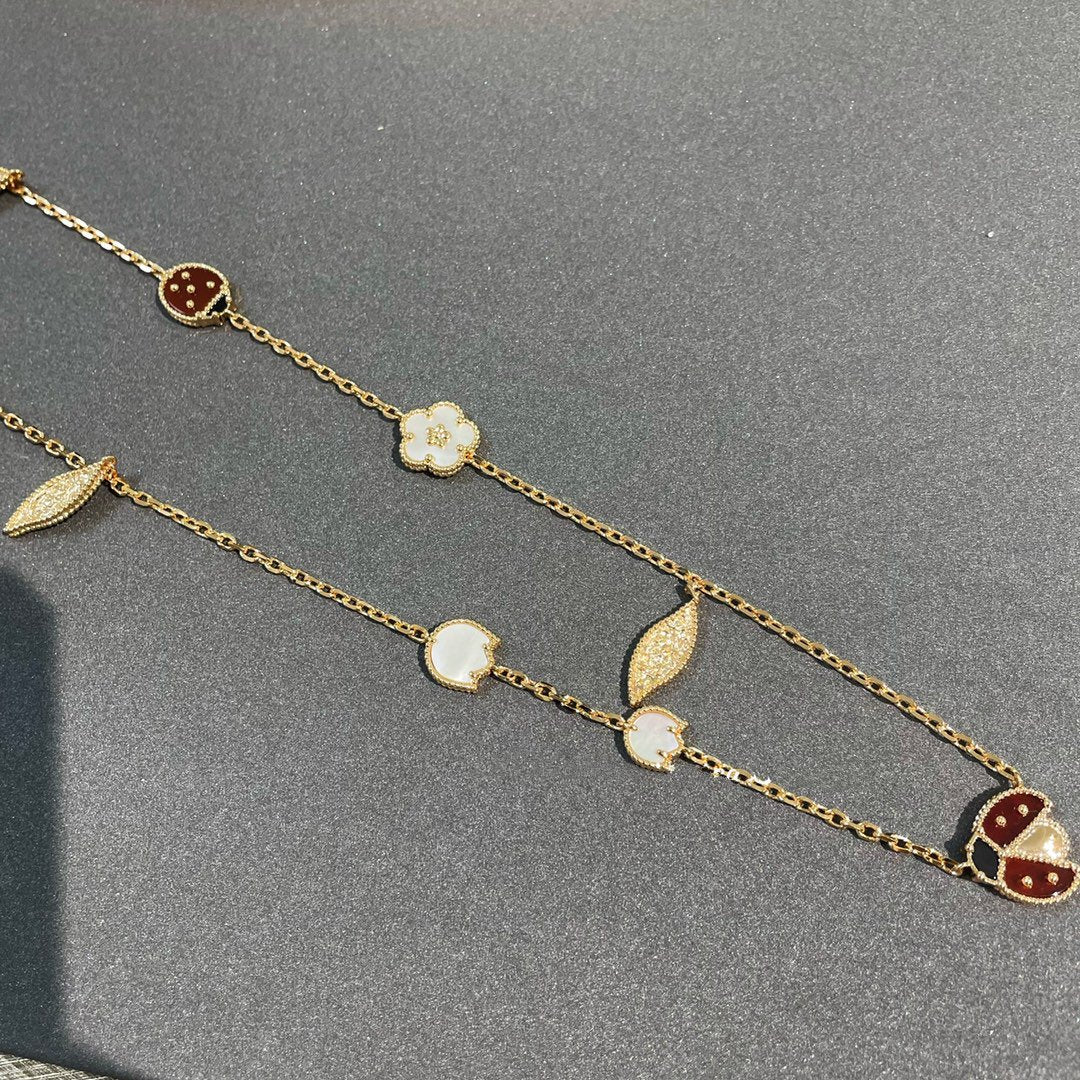 [MIRA]LUCKY SPRING 15 MOTIFS GOLD NECKLACE