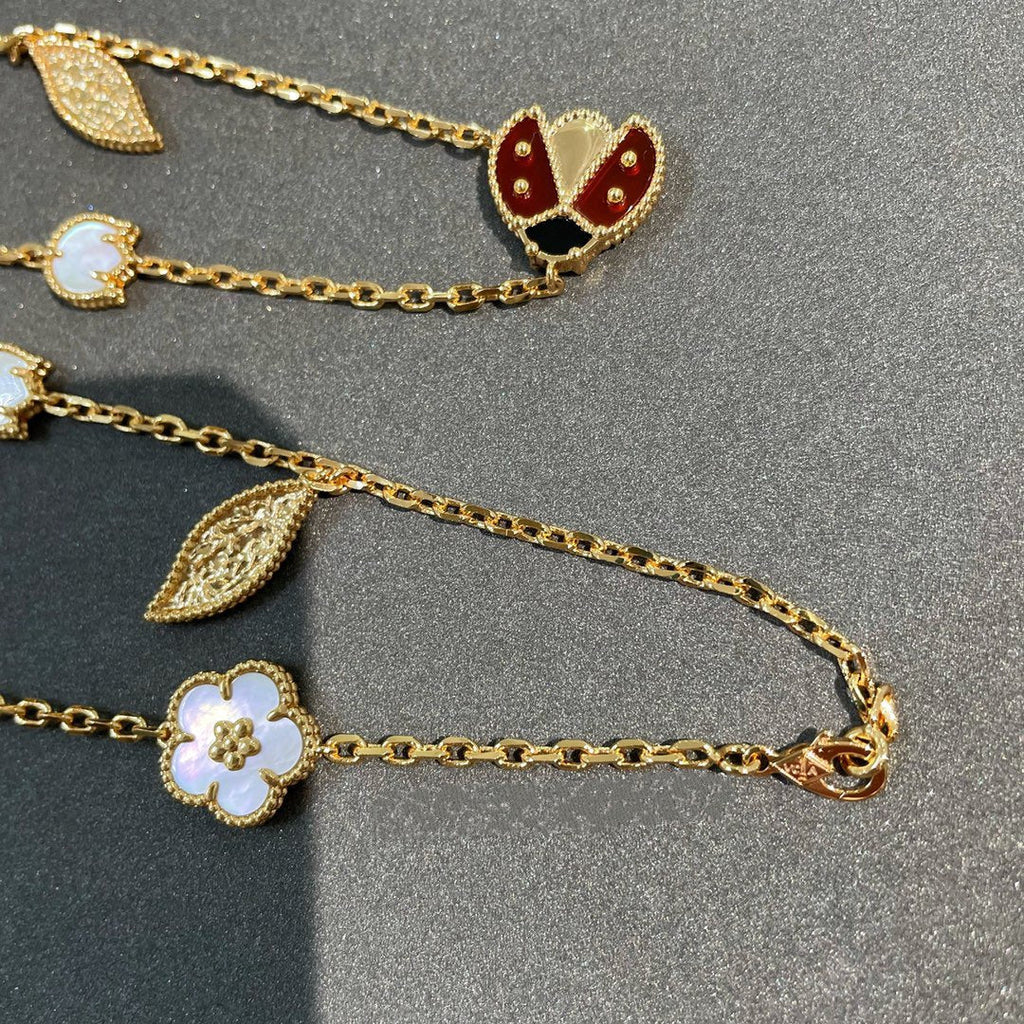 [MIRA]LUCKY SPRING 15 MOTIFS GOLD NECKLACE