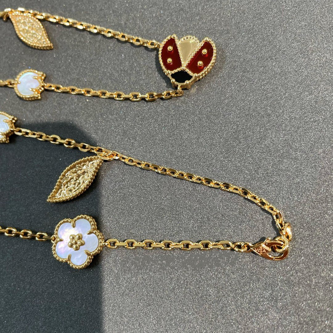 [MIRA]LUCKY SPRING 15 MOTIFS GOLD NECKLACE