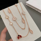 [MIRA]LUCKY SPRING 15 MOTIFS ROSE GOLD NECKLACE