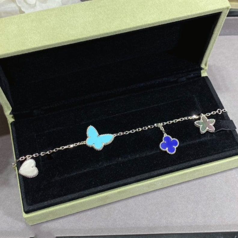 [MIRA]LUCKY SPRING SILVER BRACELET 4 MOTIF