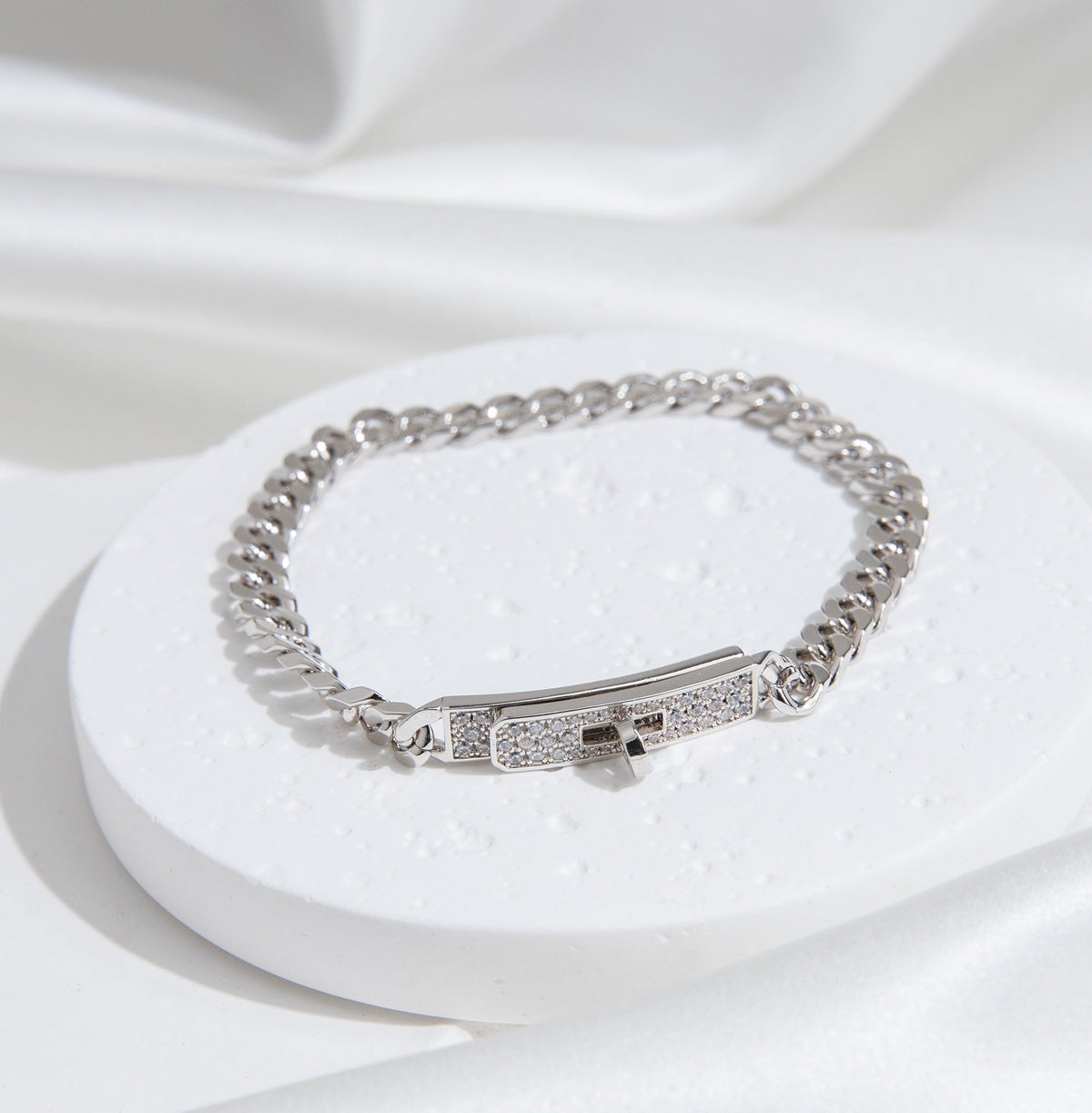 [MIRA]KELLY CHAIN SILVER DIAMOND BRACELET