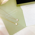 [MIRA]CLOVER MINI 9.5MM WHITE MOTHER-OF-PEARL NECKLACE