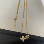 [MIRA]STAR BLOSSOM NECKLACE PINK GOLD DIAMONDS