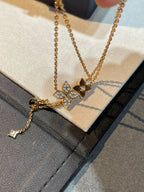 [MIRA]STAR BLOSSOM NECKLACE PINK GOLD DIAMONDS