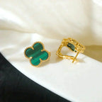 [MIRA]CLOVER MEDIUM 1 MOTIFS MALACHITE  EARRINGS