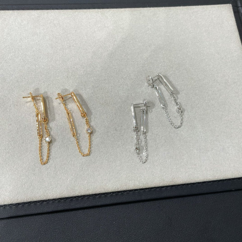 [MIRA]CHAINE CHAOS DIAMOND DROP EARRINGS