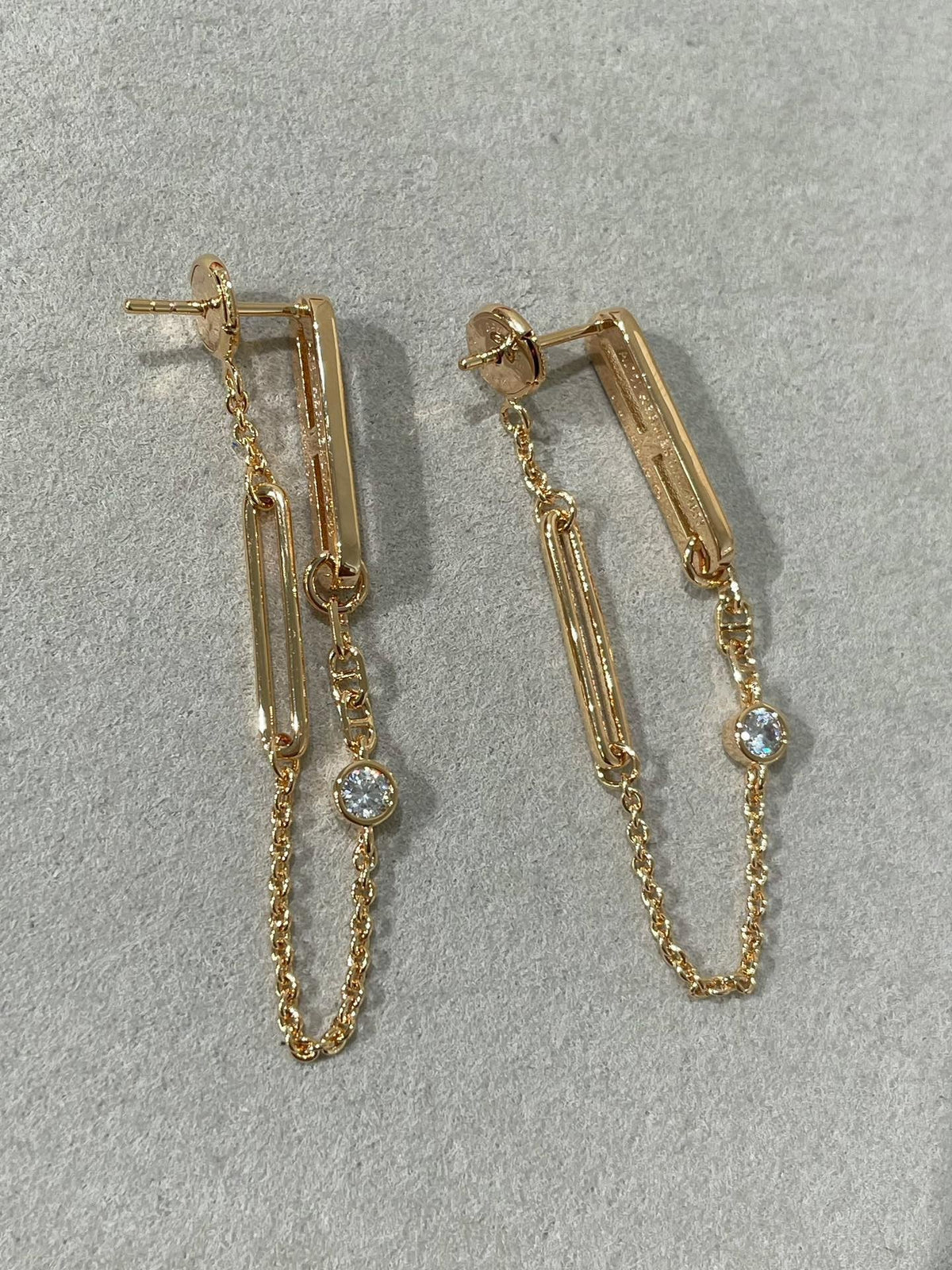 [MIRA]CHAINE CHAOS DIAMOND DROP EARRINGS