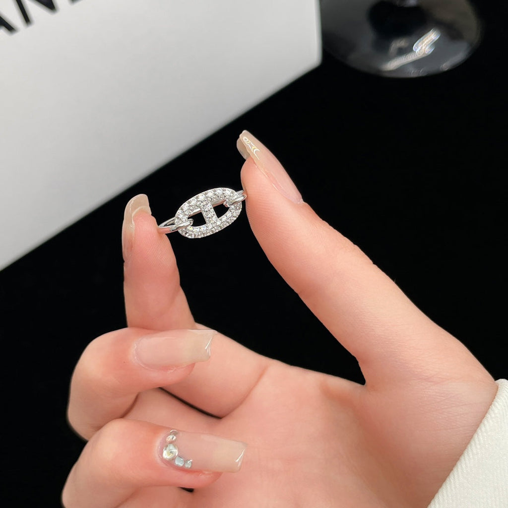 [MIRA]RONDE SMALL SILVER DIAMOND RING
