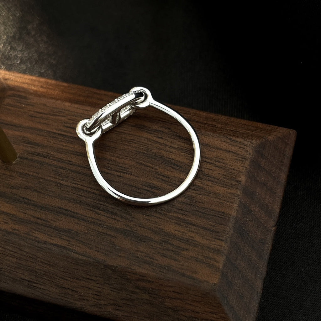 [MIRA]RONDE SMALL SILVER DIAMOND RING