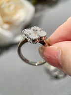 [MIRA]CLOVER SILVER MOP DIAMOND RING