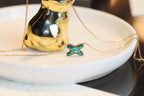 [MIRA]JEUX MALACHITE 1 DIAMOND PINK GOLD NECKLACE