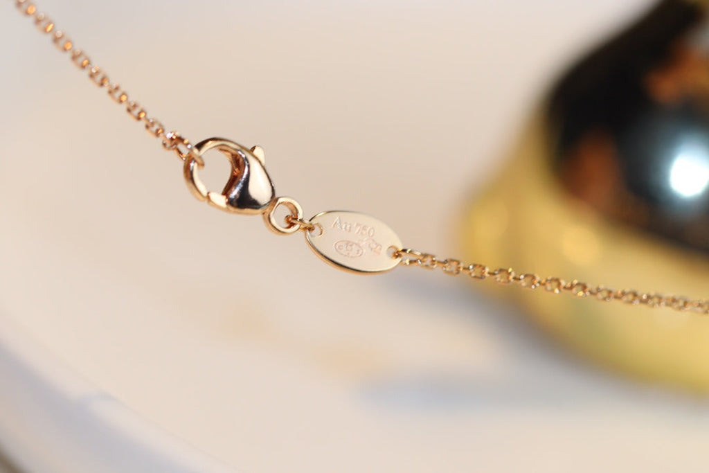 [MIRA]JEUX MALACHITE 1 DIAMOND PINK GOLD NECKLACE