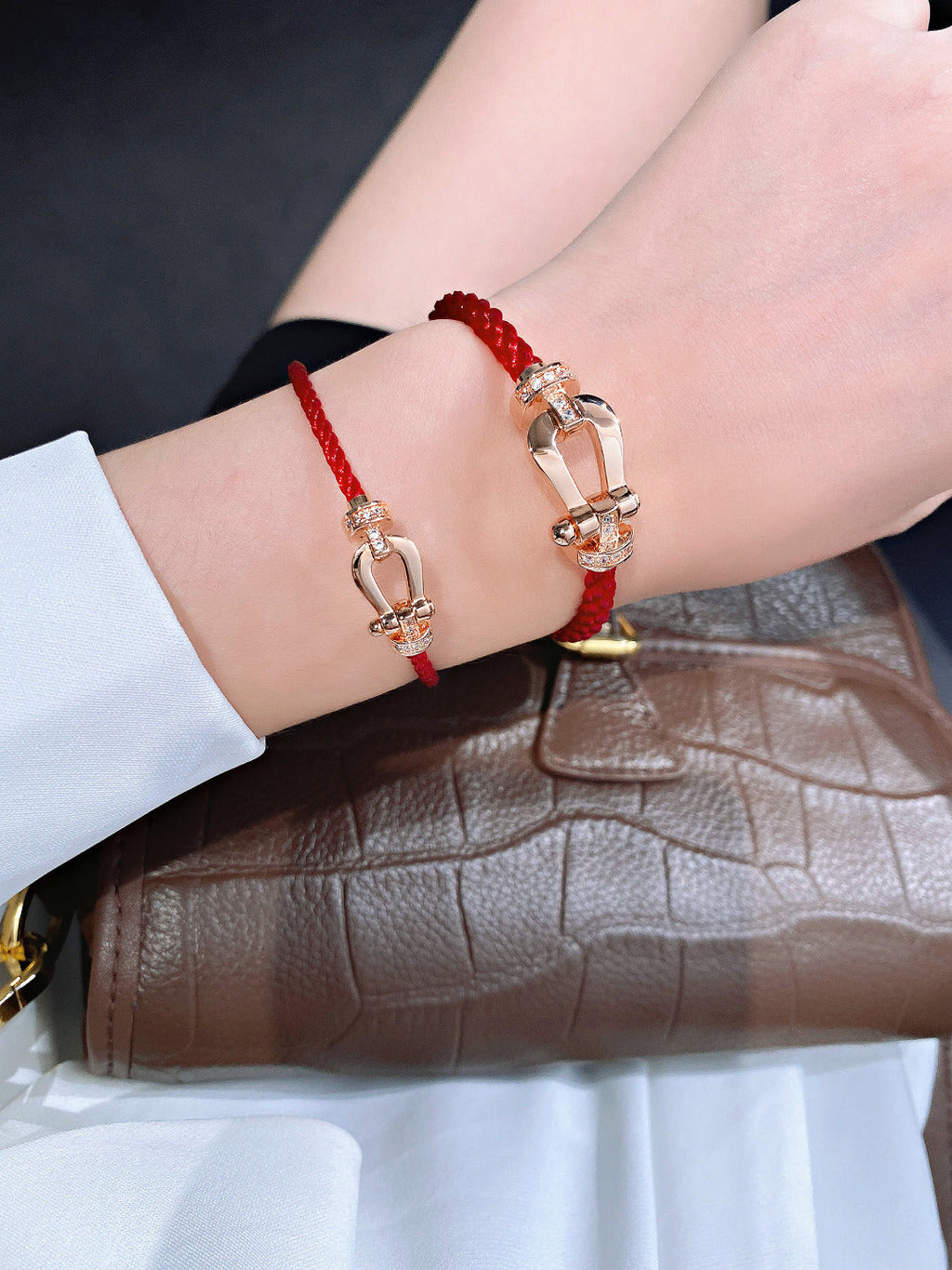[MIRA]FORCE 10 HALF DIAMOND PINK GOLD RED CORDERI LARGE AND MEDIUM MODEL