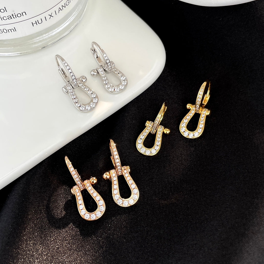 [MIRA]FORCE 10 FULL DIAMOND DROP EARRINGS MEDIUM MODEL