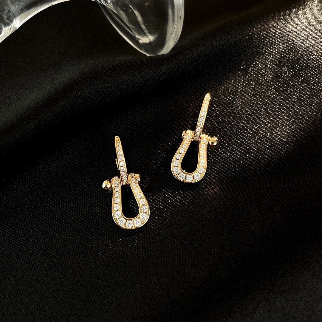 [MIRA]FORCE 10 FULL DIAMOND DROP EARRINGS MEDIUM MODEL