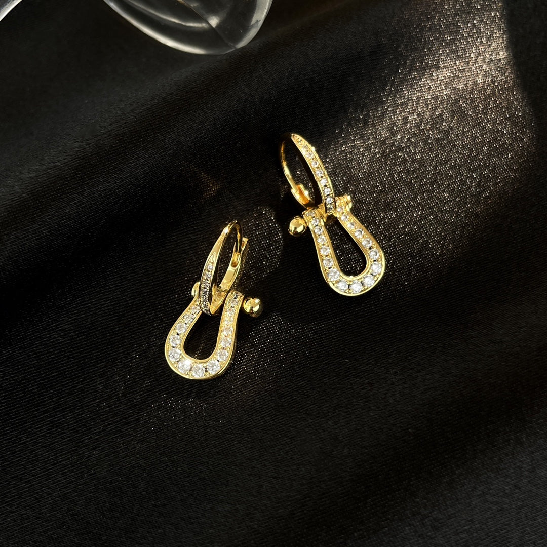 [MIRA]FORCE 10 FULL DIAMOND DROP EARRINGS MEDIUM MODEL