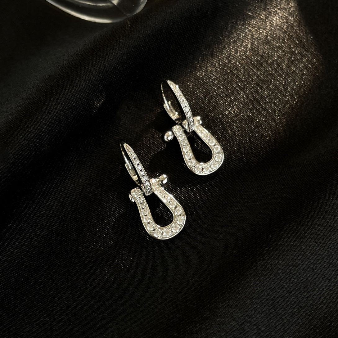 [MIRA]FORCE 10 FULL DIAMOND DROP EARRINGS MEDIUM MODEL