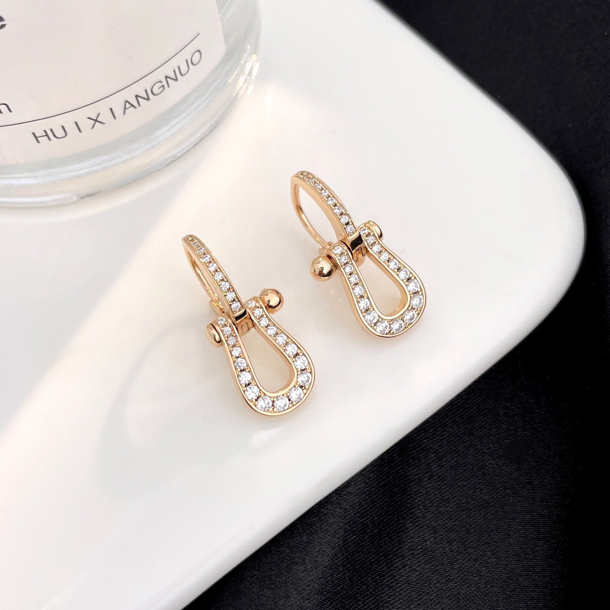[MIRA]FORCE 10 FULL DIAMOND DROP EARRINGS MEDIUM MODEL