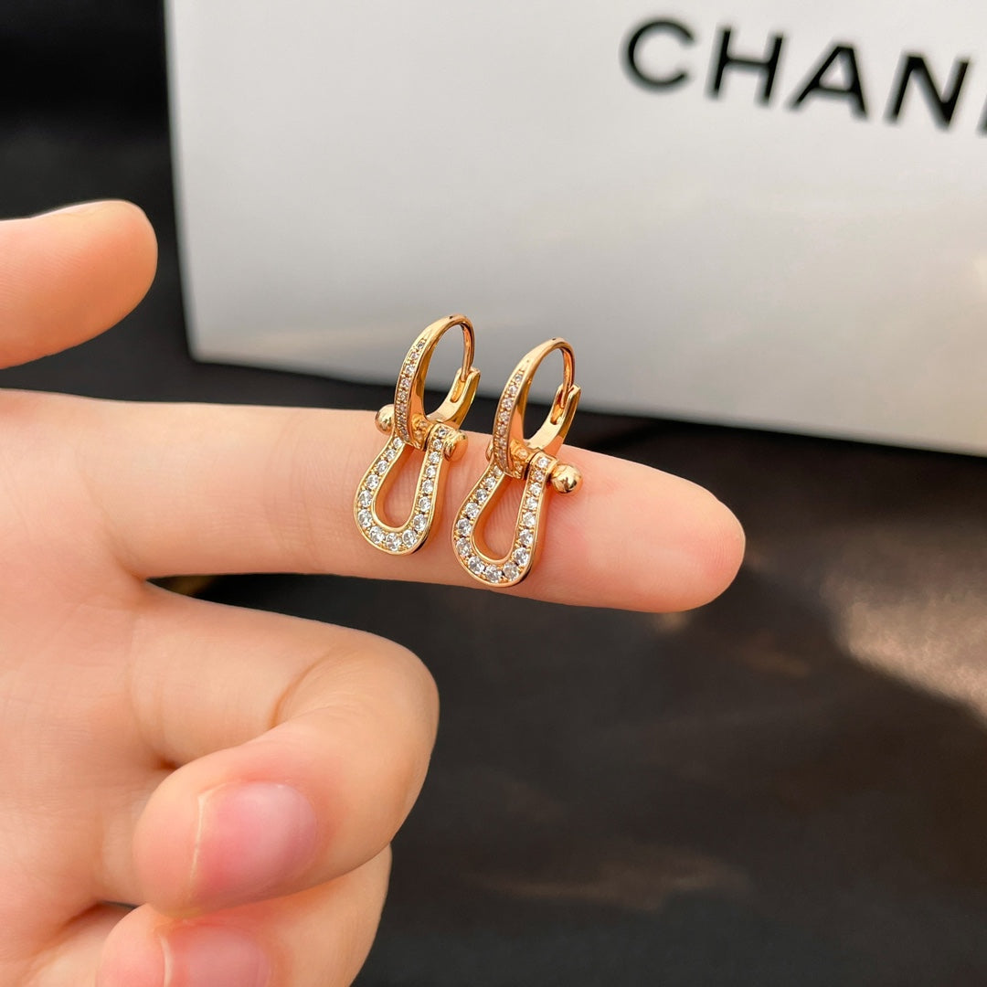 [MIRA]FORCE 10 FULL DIAMOND DROP EARRINGS MEDIUM MODEL