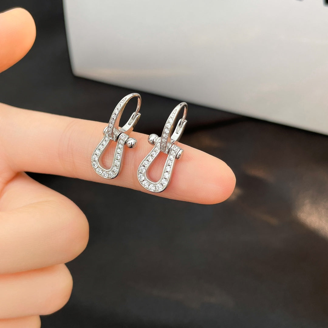 [MIRA]FORCE 10 FULL DIAMOND DROP EARRINGS MEDIUM MODEL