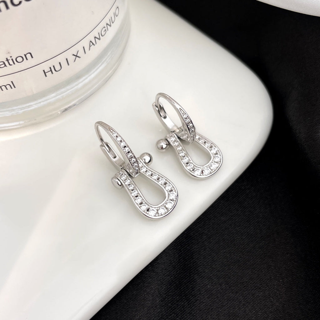 [MIRA]FORCE 10 FULL DIAMOND DROP EARRINGS MEDIUM MODEL