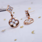 [MIRA]STAR AND SUN PINK GOLD MOP DROP EARRINGS