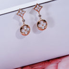 [MIRA]STAR AND SUN PINK GOLD MOP DROP EARRINGS