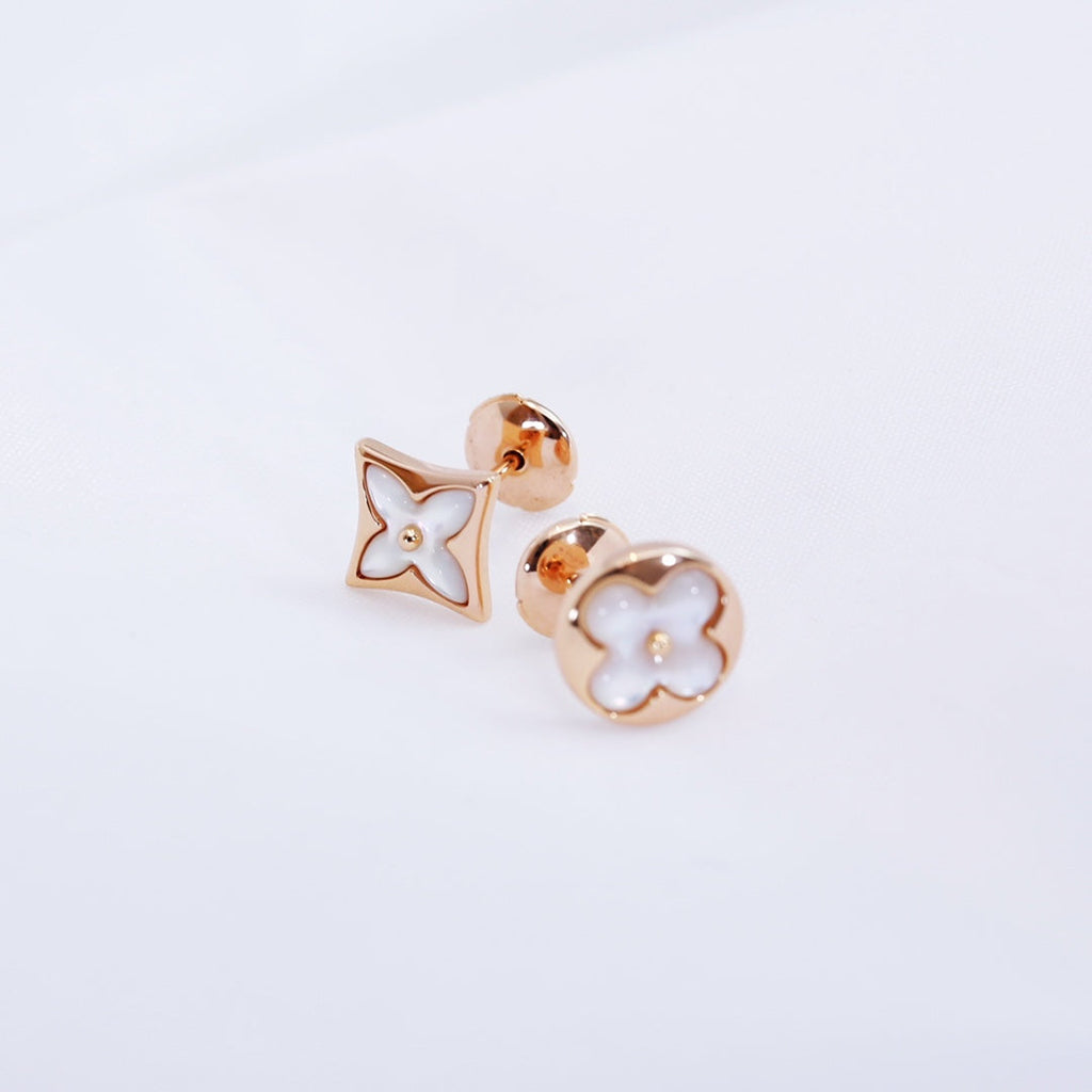 [MIRA]STAR AND SUN PINK GOLD MOP STUD EARRINGS