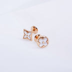 [MIRA]STAR AND SUN PINK GOLD MOP STUD EARRINGS