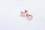 [MIRA]STAR AND SUN PINK GOLD MOP STUD EARRINGS