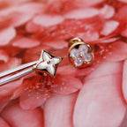 [MIRA]STAR AND SUN PINK GOLD MOP STUD EARRINGS