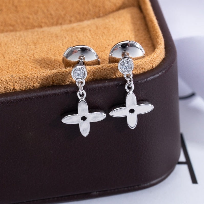 [MIRA]VIDYLLE SILVER DIAMOND MINI DROP EARRINGS