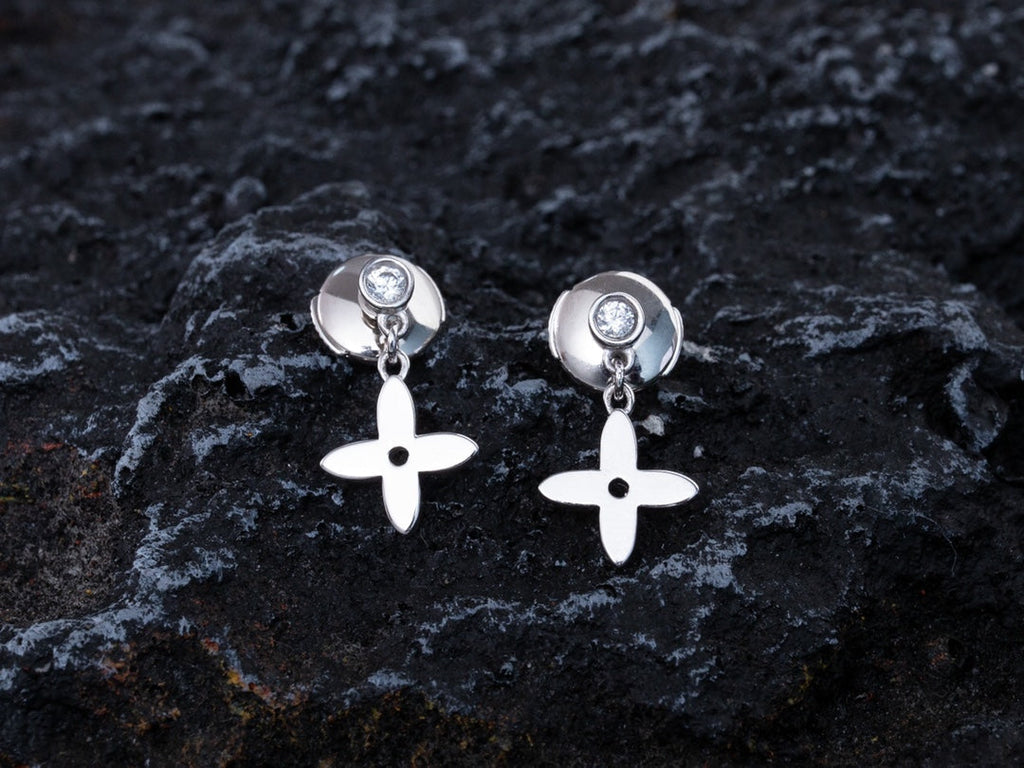 [MIRA]VIDYLLE SILVER DIAMOND MINI DROP EARRINGS