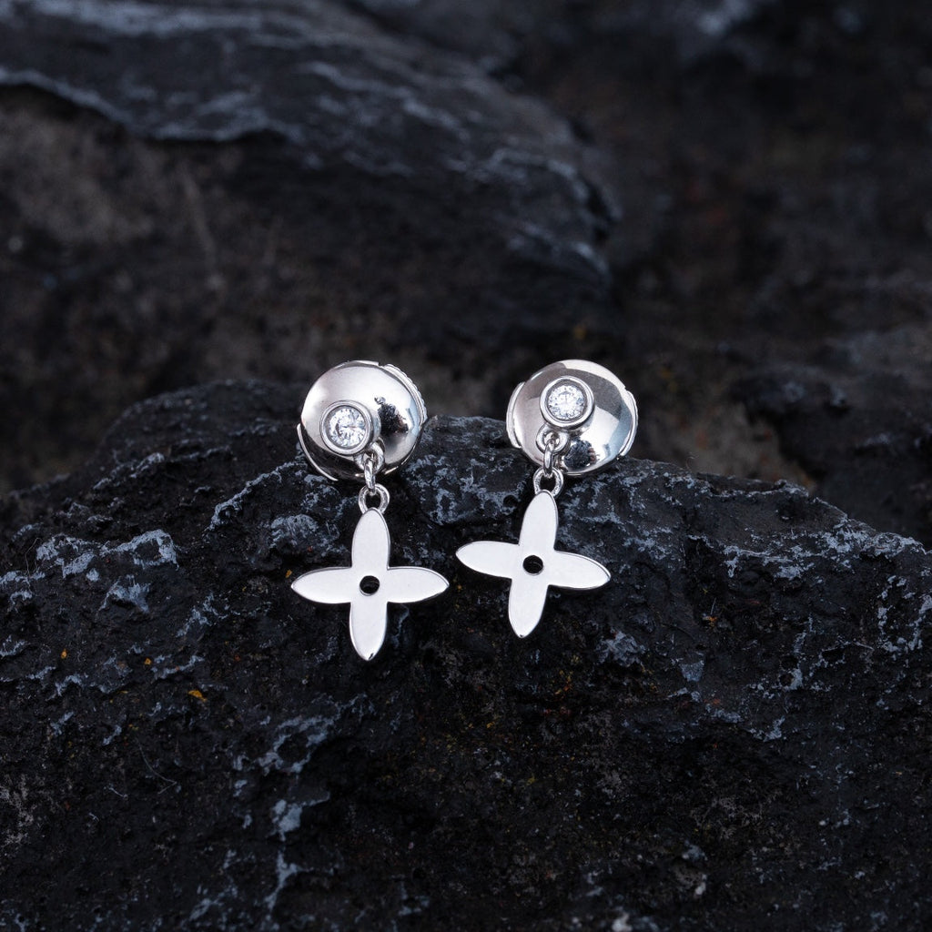 [MIRA]VIDYLLE SILVER DIAMOND MINI DROP EARRINGS