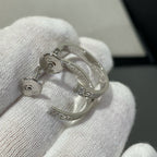 [MIRA]LOVE DIAMOND SILVER HOOP EARRINGS