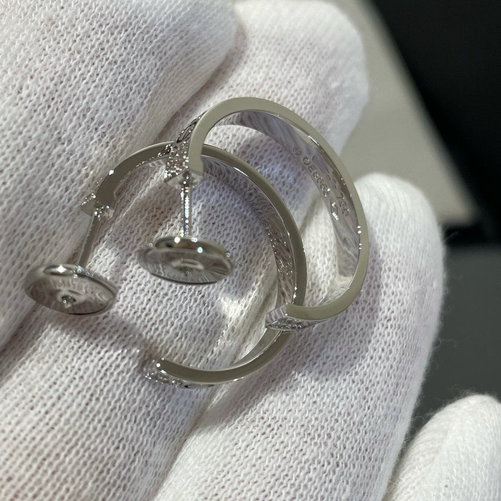 [MIRA]LOVE DIAMOND SILVER HOOP EARRINGS