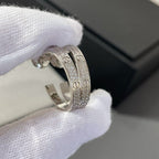 [MIRA]LOVE DIAMOND SILVER HOOP EARRINGS