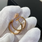 [MIRA]LOVE DIAMOND PINK GOLD HOOP EARRINGS