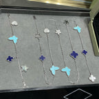 [MIRA]LUCKY CLOVER SILVER 11 MOTIF NECKLACE