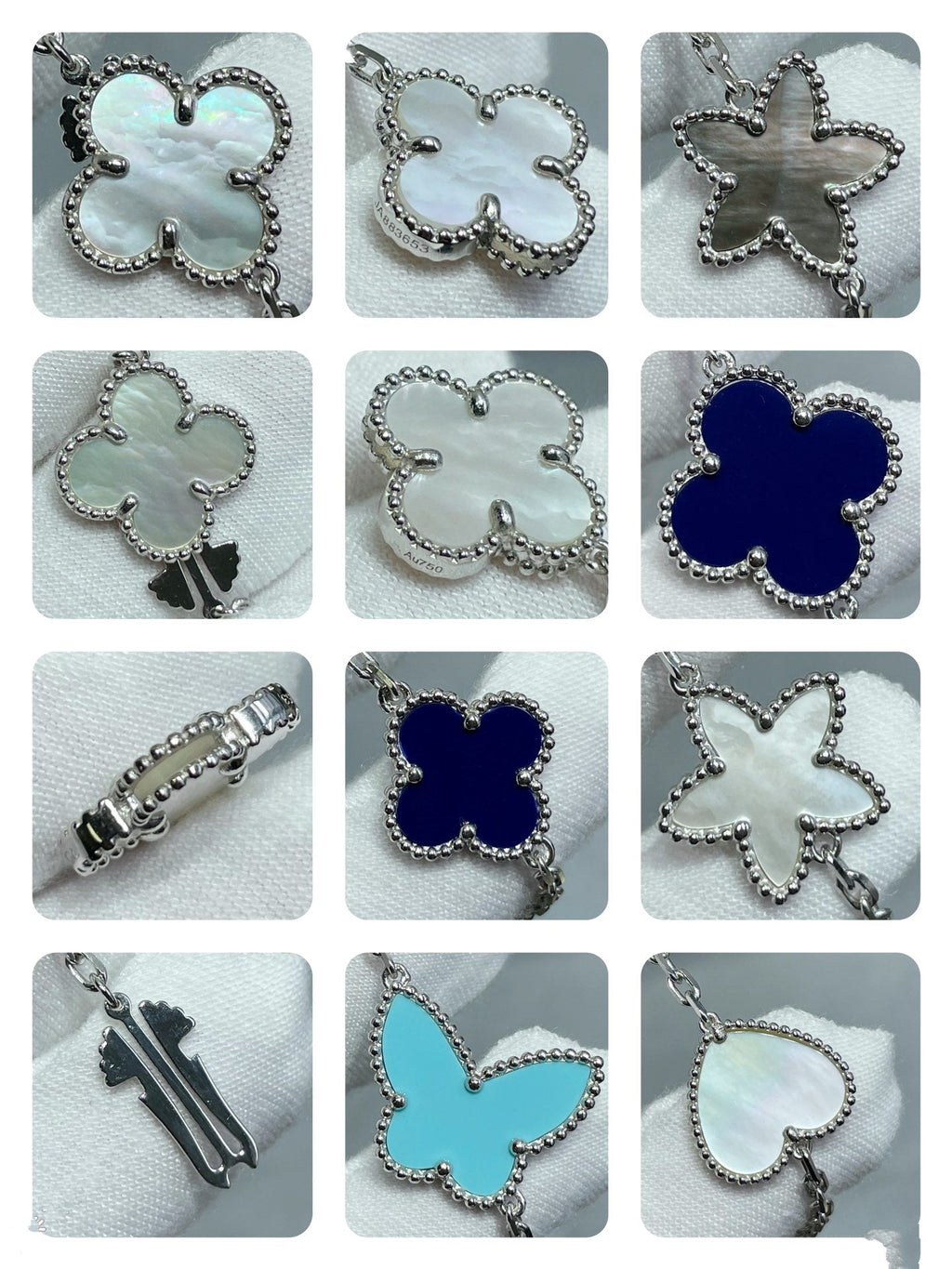 [MIRA]LUCKY CLOVER SILVER 11 MOTIF NECKLACE