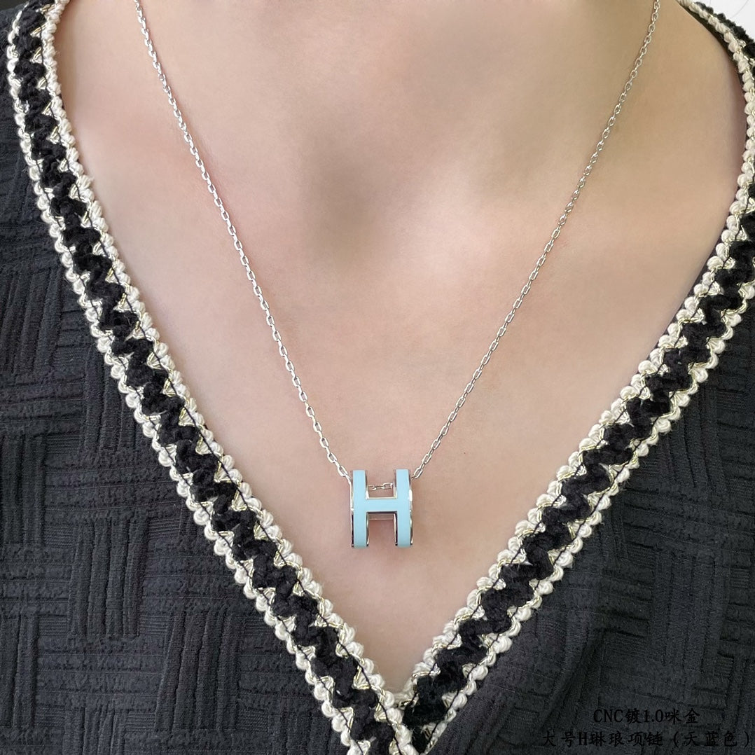 [MIRA]POP H SKY BLUE NECKLACE