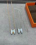 [MIRA]POP H SKY BLUE NECKLACE