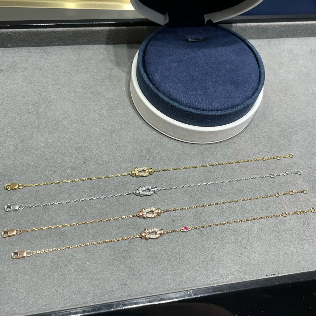[MIRA]FORCE 10 DIAMOND CHAIN LINK PINK GOLD BRACELET
