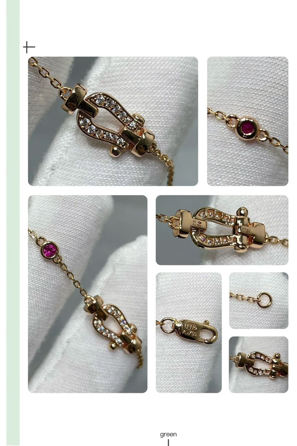 [MIRA]FORCE 10 DIAMOND CHAIN LINK PINK GOLD BRACELET