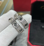 [MIRA]LOVE CERAMIC DIAMOND PAVED SILVER EARRINGS