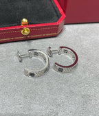 [MIRA]LOVE CERAMIC DIAMOND PAVED SILVER EARRINGS