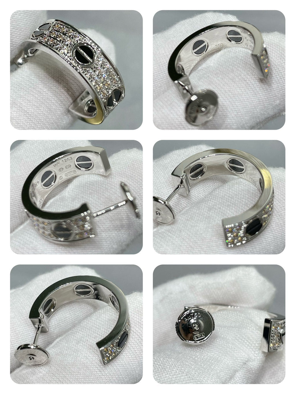 [MIRA]LOVE CERAMIC DIAMOND PAVED SILVER EARRINGS